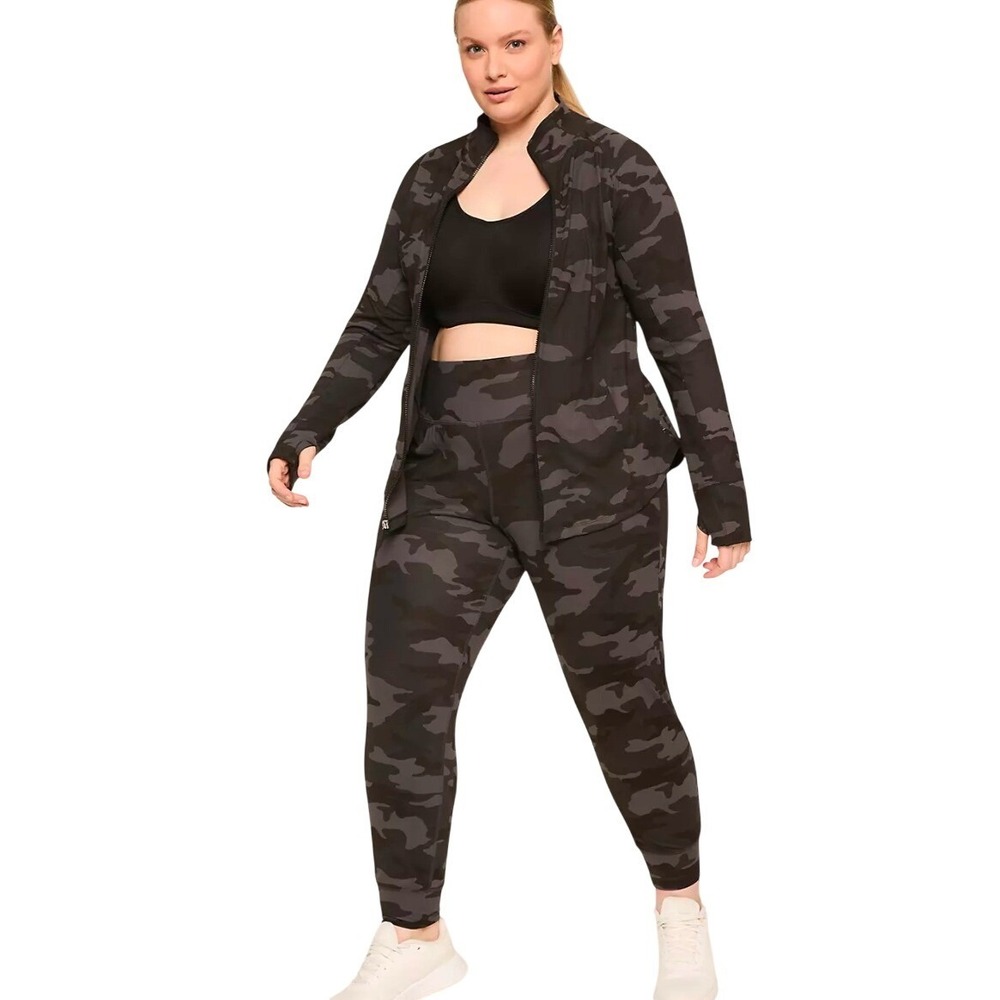 Lane Bryant Livi Active Camo Joggers Plus Size 34/36 Gray Black Camouflage New